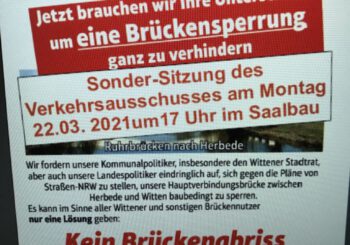 Aktuelle Dokumente zum Brückenneubau Herbede (Update: 22.11.21)